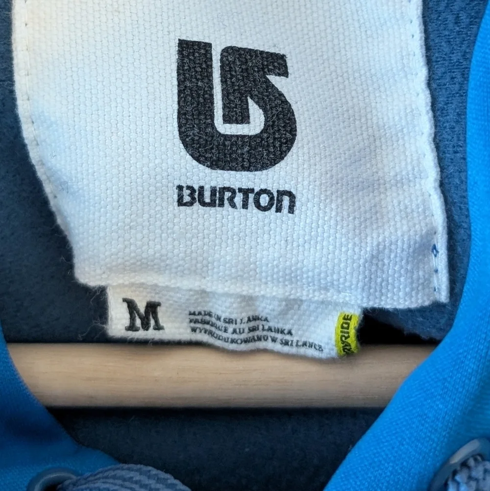 Burton Snowboard Company Dryride Hoodie Men's Medium Blue Pullover Spellout
